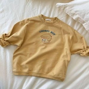 Vintage Retro Frosty Boy Shirt Mustard color